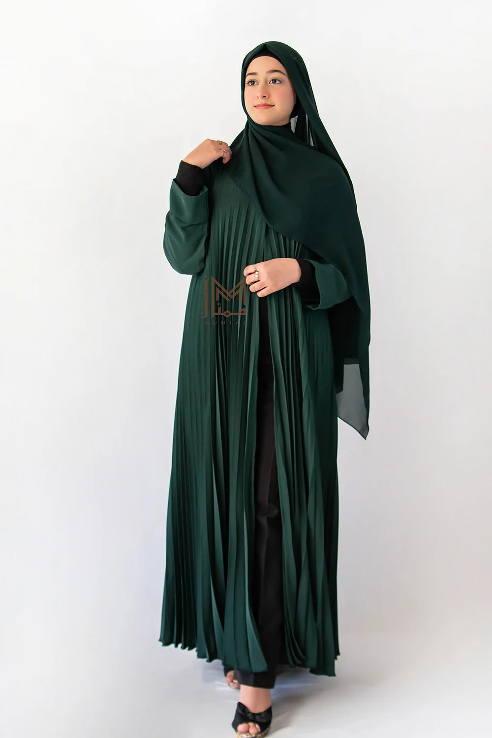Pleated Front Open Style Abaya