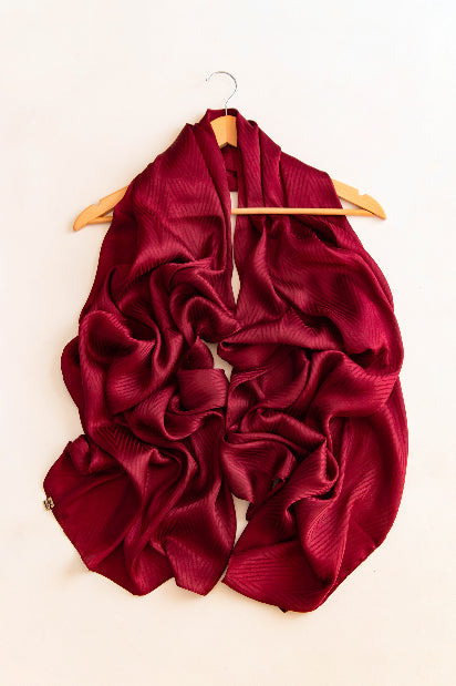 Maisha Silk Hijabs - Deep Maroon