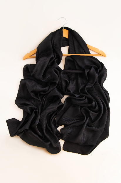 Maisha Silk Hijabs - Midnight Black