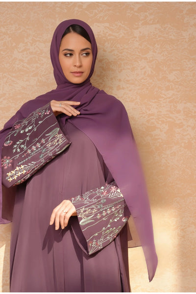 Luxury Noura Purple Blossom Abaya