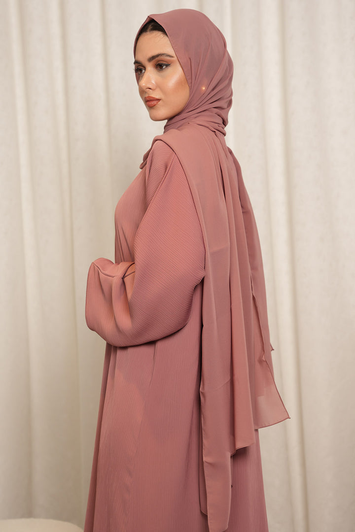 Premium Textured Front Open Abaya With Buttons