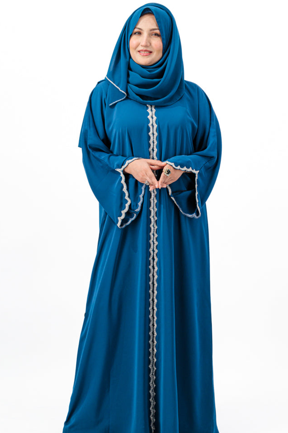 Scalloped Edge Abaya Teal